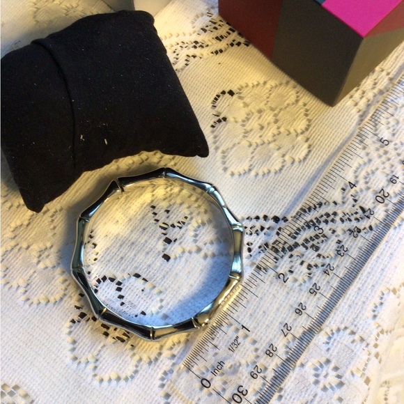 Rustic Cuff Silver Bangle Bracelet - Picture 3 of 7